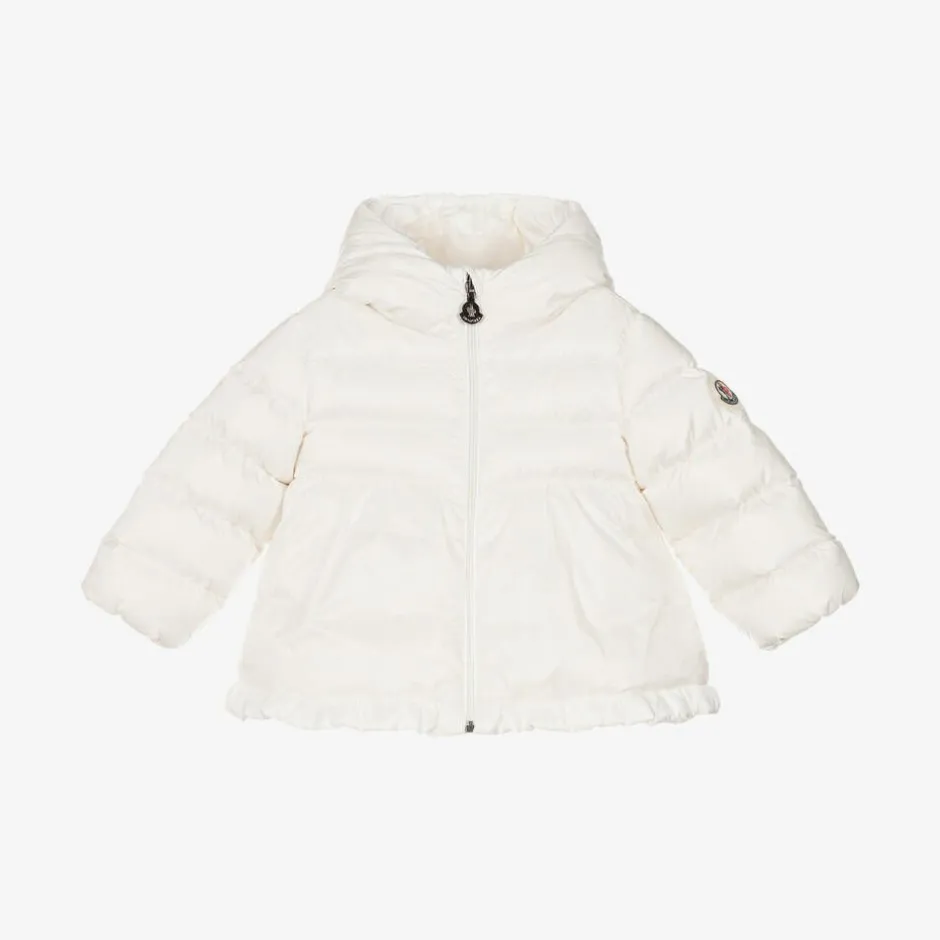 Moncler Enfant Girls Ivory Down Padded Odile Coat Clearance