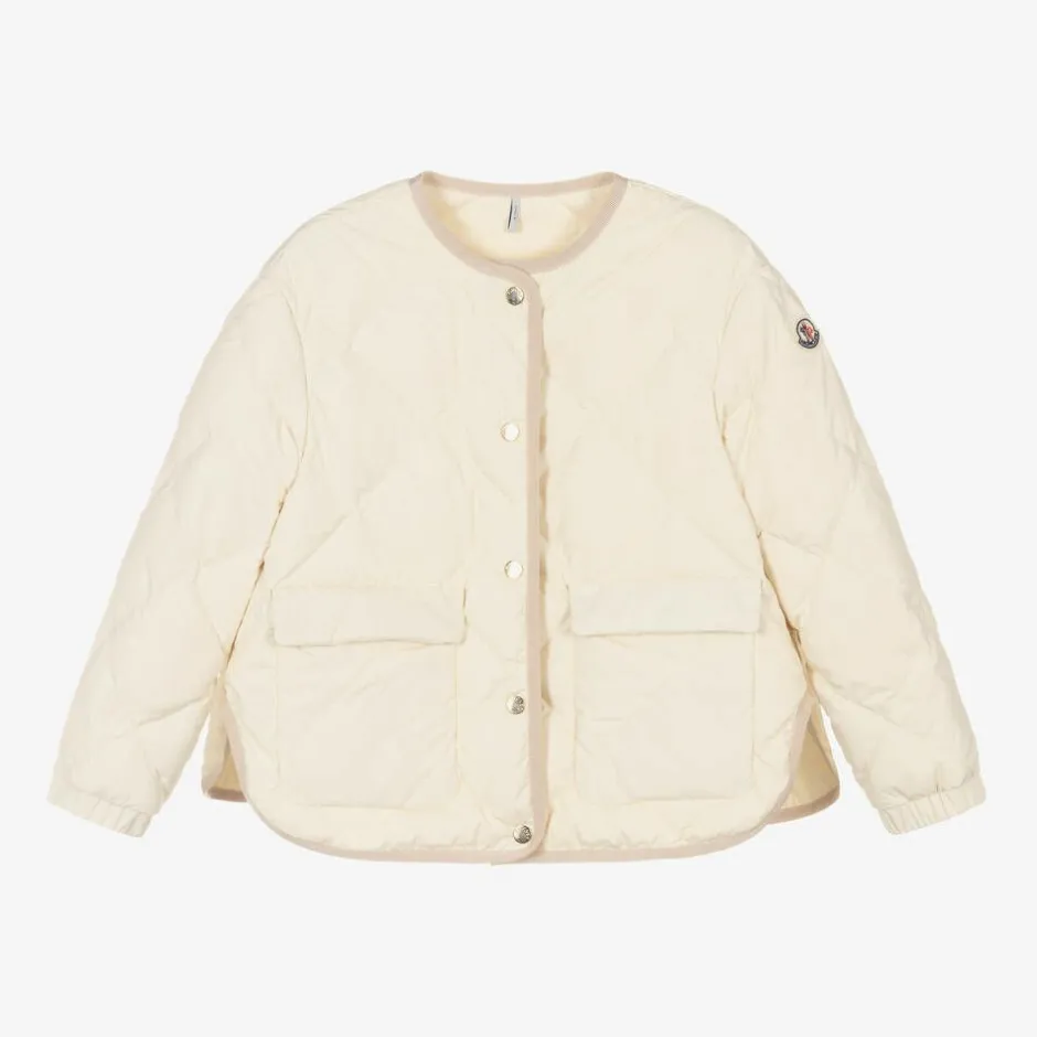 Moncler Enfant Girls Ivory Down-Quilted Ursella Jacket Hot