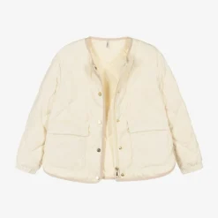 Moncler Enfant Girls Ivory Down-Quilted Ursella Jacket Hot