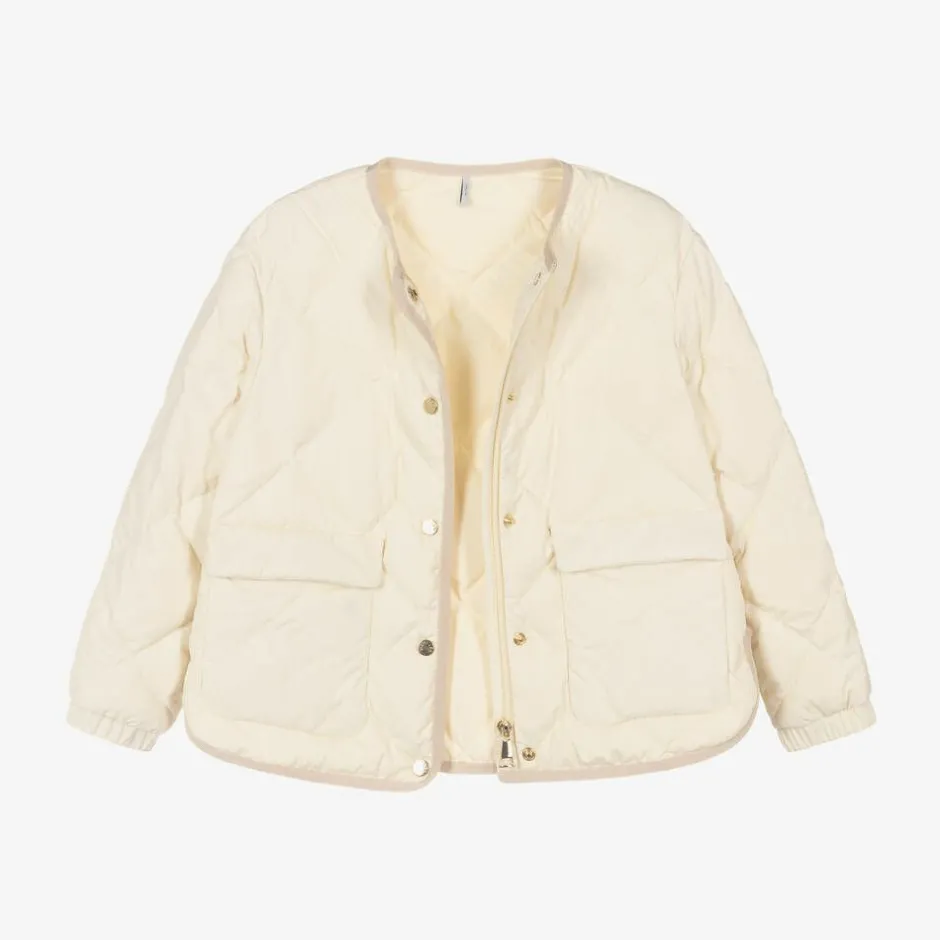 Moncler Enfant Girls Ivory Down-Quilted Ursella Jacket Hot