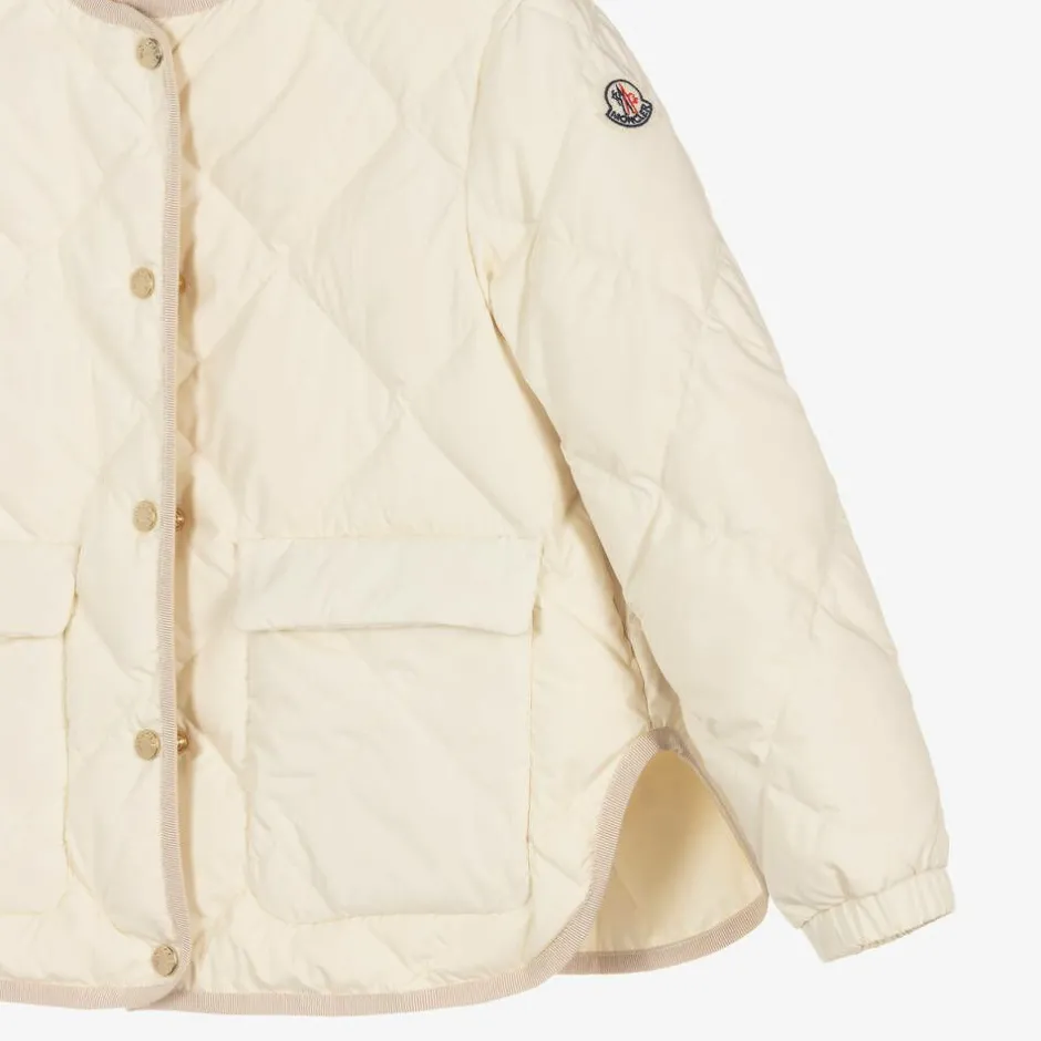 Moncler Enfant Girls Ivory Down-Quilted Ursella Jacket Hot