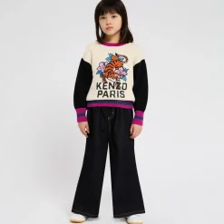 KENZO KIDS Girls Ivory Embroidered Tiger Sweater Sale