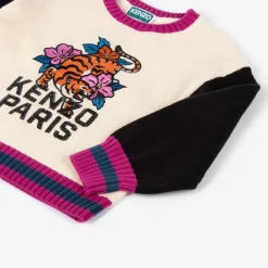 KENZO KIDS Girls Ivory Embroidered Tiger Sweater Sale