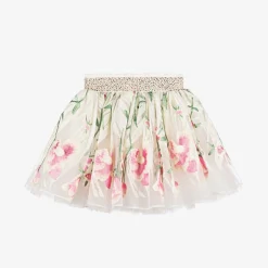 Junona Girls Ivory Embroidered Tulle Skirt Sale