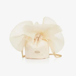 Junona Girls Ivory Embroidered Tulle Bag (12cm)
