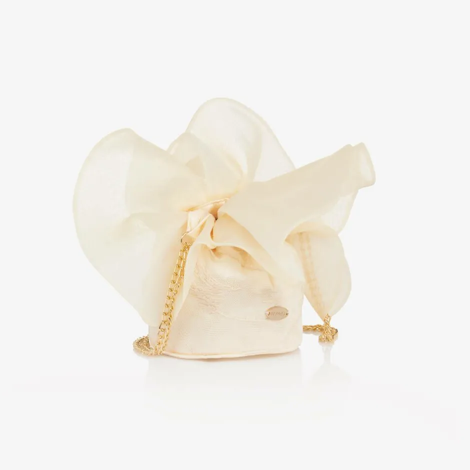 Junona Girls Ivory Embroidered Tulle Bag (12cm)