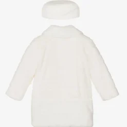 Romano Princess Girls Ivory Faux Fur Coat & Hat Set Sale