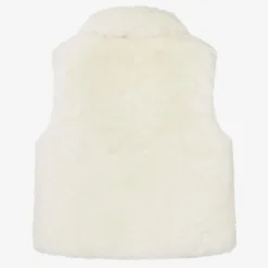 Bowtique London Girls Ivory Faux Fur Gilet