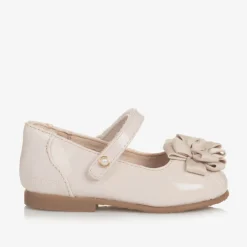 Mayoral Girls Ivory Faux Patent Leather Shoes Hot