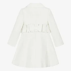 Patachou Girls Ivory Felted Ruffle Coat Hot