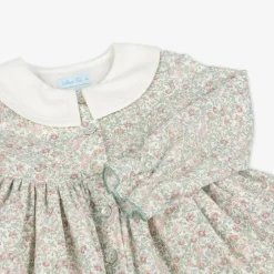 Abuela Tata Girls Ivory Floral Print Cotton Dress Hot