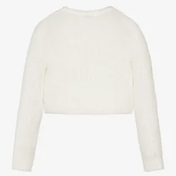 Elsy Girls Ivory Fluffy Knit Cardigan Sale
