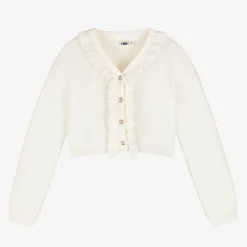 iDO Baby Girls Ivory Frill Cardigan Best