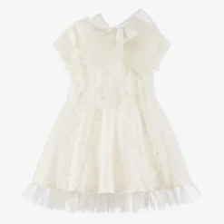 Mama Luma Girls Ivory Glittery Ruffle Dress Clearance