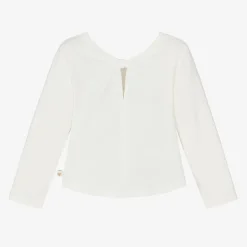 Boboli Girls Ivory Graphic Print Cotton Top Online