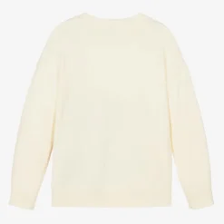 MSGM Girls Ivory Heart Sweater New