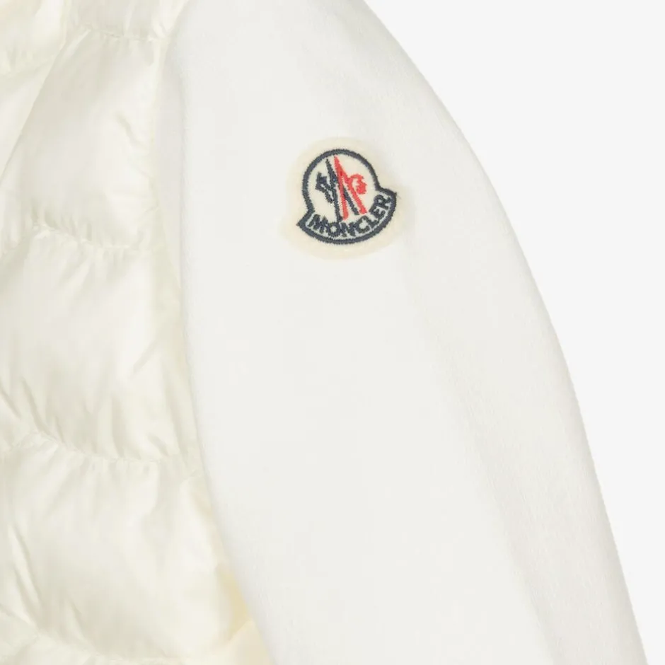 Moncler Enfant Girls Ivory Hooded Zip Up Top