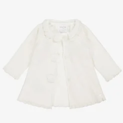 Mayoral Girls Ivory Knitted Pram Coat & Hat Set Sale