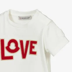 Moncler Enfant Girls Ivory Love T-Shirt Hot