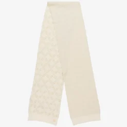 Michael Kors Kids Girls Ivory MK Empire Logo Scarf Discount