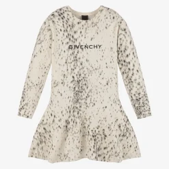 Givenchy Girls Ivory Ocelot Print Wool Dress Best