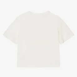 Chloé Girls Ivory Organic Cotton T-Shirt New