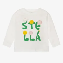 Stella McCartney Kids Girls Ivory Organic Cotton Floral Top Sale