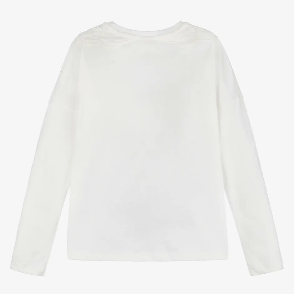 Chloé Girls Ivory Organic Cotton Top