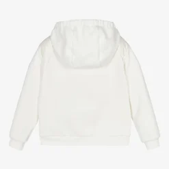 Moncler Enfant Girls Ivory Padded Cotton Zip-Up Top Discount