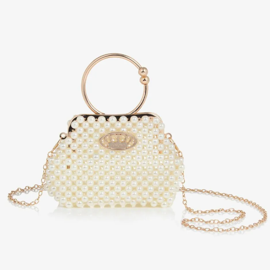 Junona Girls Ivory Pearl Bead Bag (12cm) Online