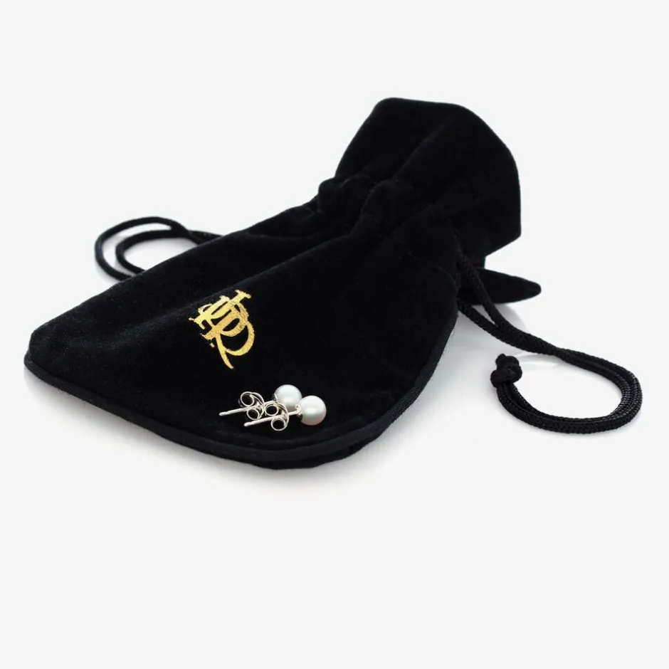 Raw Pearls Girls Ivory Pearl Earrings (5mm) Hot