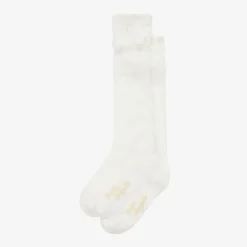 Pretty Originals Girls Ivory Pom-Pom Cotton Socks New