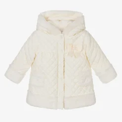 Patachou Girls Ivory Quilted Hooded Coat Sale