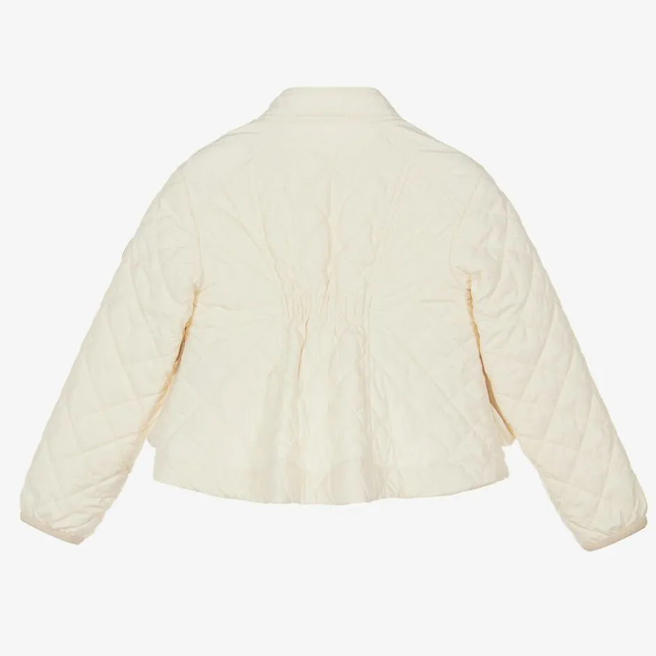 Moncler Enfant Girls Ivory Quilted Kamaria Jacket Discount