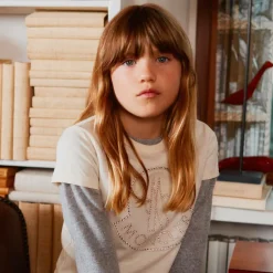 Moncler Enfant Girls Ivory Rhinestone T-Shirt