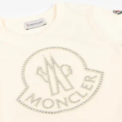 Moncler Enfant Girls Ivory Rhinestone T-Shirt