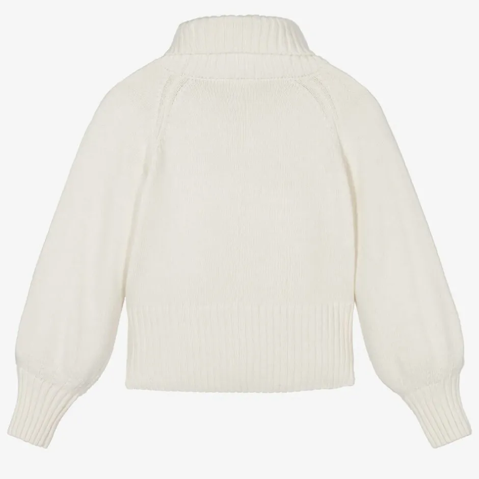 iDO Junior Girls Ivory Roll Neck Sweater Online