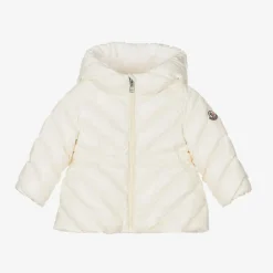 Moncler Enfant Girls Ivory Sanaa Hooded Down Coat Clearance