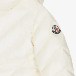 Moncler Enfant Girls Ivory Sanaa Hooded Down Coat Clearance