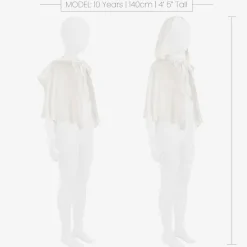 Amaya Girls Ivory Satin Hooded Cape Online