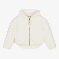 Calvin Klein Girls Ivory Sherpa Fleece Zip-Up Top Online