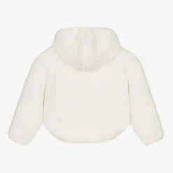 Calvin Klein Girls Ivory Sherpa Fleece Zip-Up Top Online