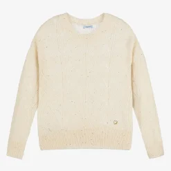 Mayoral Girls Ivory Sparkle Knit Sweater Outlet