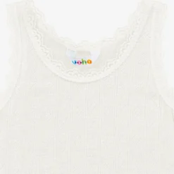Joha Girls Ivory Thermal Wool Vest Best