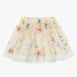 Stella McCartney Kids Girls Ivory Tulle Star Print Skirt Outlet