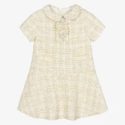 Patachou Girls Ivory Tweed Dress Discount