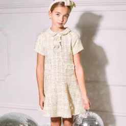 Patachou Girls Ivory Tweed Dress Discount
