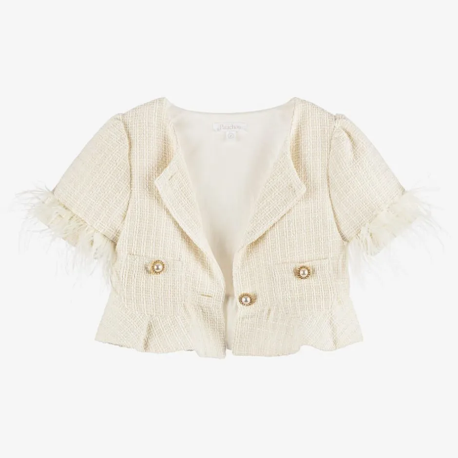 Patachou Girls Ivory Tweed Trouser Set Outlet