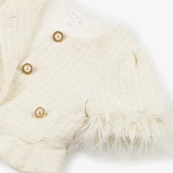 Patachou Girls Ivory Tweed Trouser Set Outlet