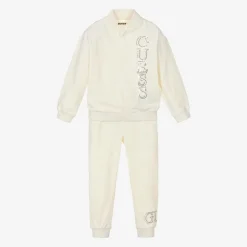 Guess Girls Ivory Velour Tracksuit Discount